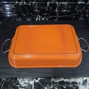 Vintage Le Creuset Cast Iron Enamel Roasting Pan, Lasagna Pan, Heavy Duty